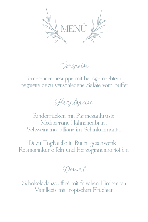 Menukarten Zur Hochzeit Gestalten Individuell Anpassbar Paperlounge