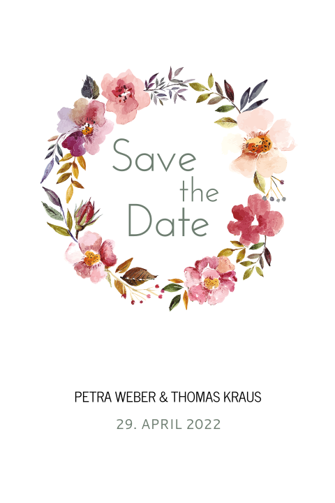 Save The Date Bunter Blumenkranz